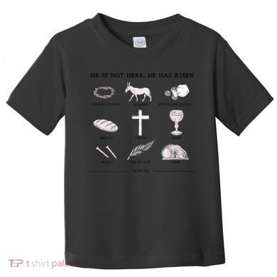 He Is Not Here He Has Risen Christian Jesus Easter Day Family Matching Toddler T-Shirt