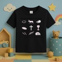 He Is Not Here He Has Risen Christian Jesus Easter Day Family Matching Toddler T-Shirt thumb 3