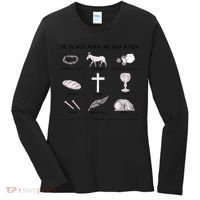 He Is Not Here He Has Risen Christian Jesus Easter Day Family Matching Women's Long Sleeve Shirt thumb 0