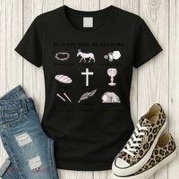 He Is Not Here He Has Risen Christian Jesus Easter Day Family Matching Women's T-Shirt thumb 3