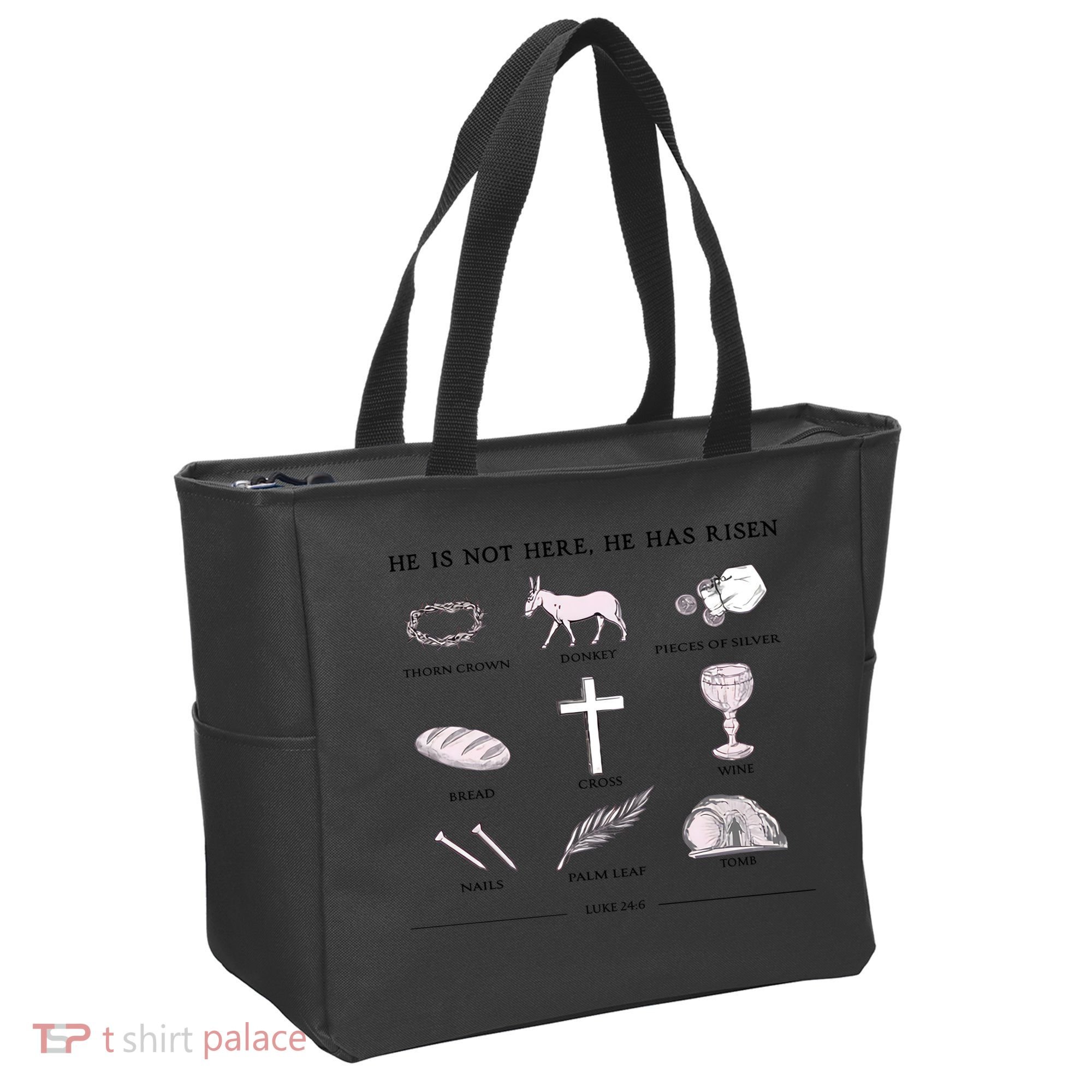 He Is Not Here He Has Risen Christian Jesus Easter Day Family Matching Tote Bag