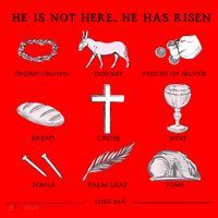 He Is Not Here He Has Risen Christian Jesus Easter Day Family Matching Santa Hat thumb 1