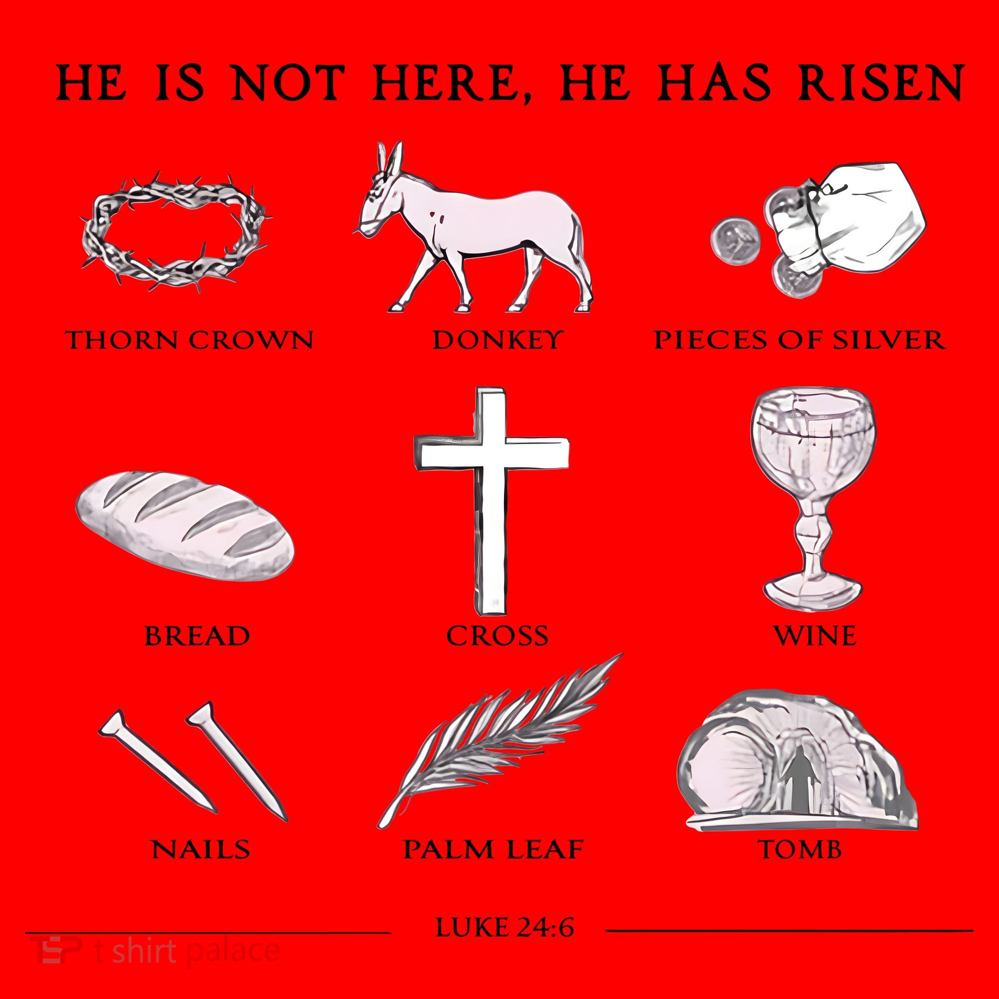 He Is Not Here He Has Risen Christian Jesus Easter Day Family Matching Santa Hat