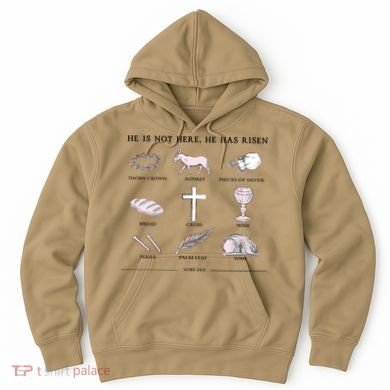 He Is Not Here He Has Risen Christian Jesus Easter Day Family Matching Hoodie
