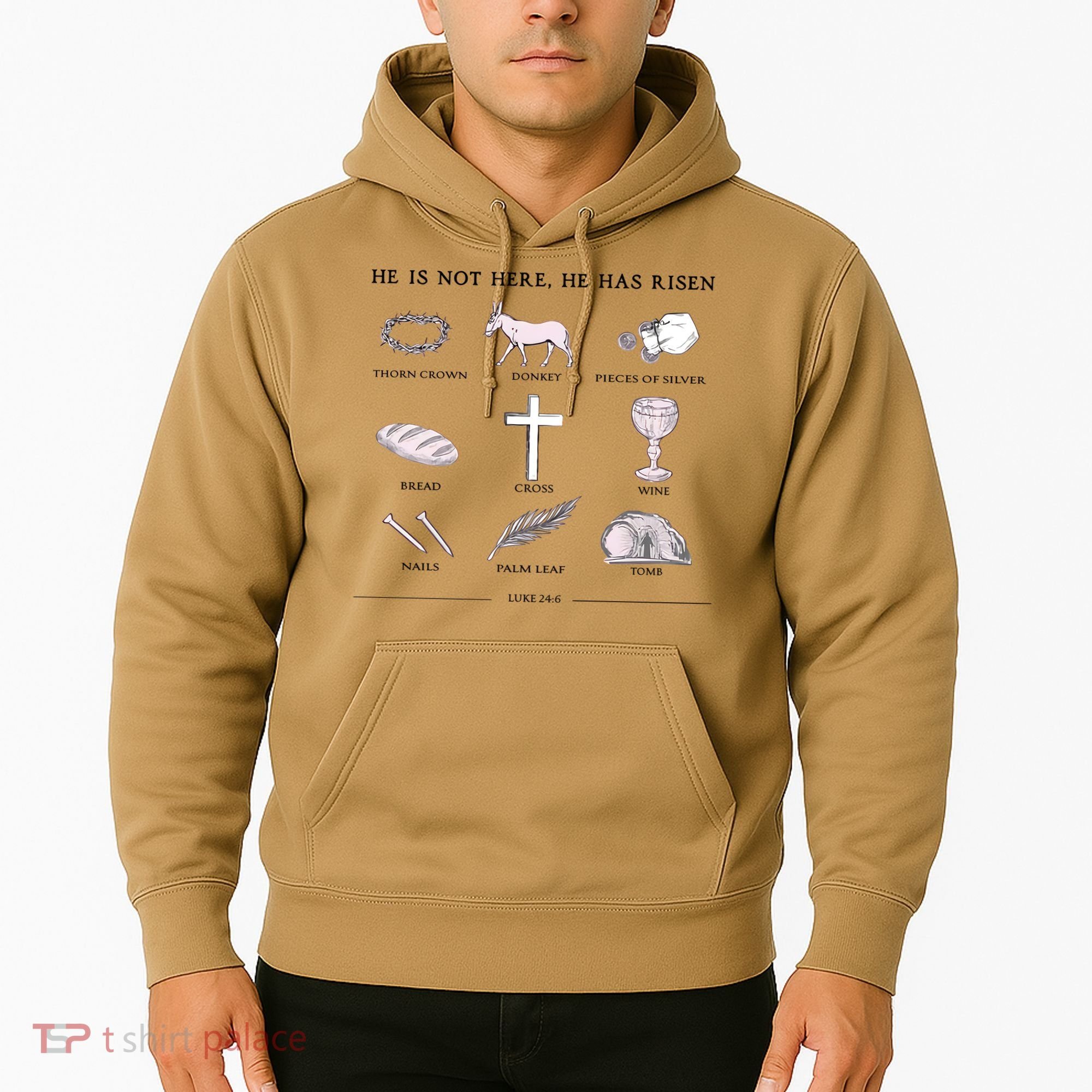He Is Not Here He Has Risen Christian Jesus Easter Day Family Matching Hoodie