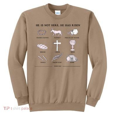 He Is Not Here He Has Risen Christian Jesus Easter Day Family Matching Sweatshirt
