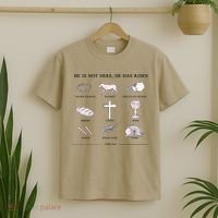 He Is Not Here He Has Risen Christian Jesus Easter Day Family Matching T-Shirt thumb 2
