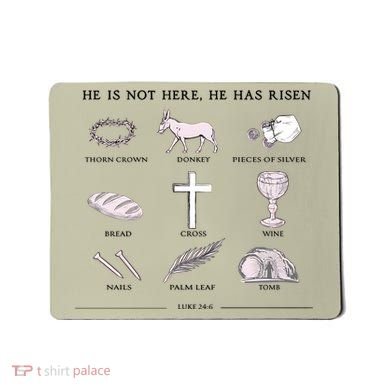 He Is Not Here He Has Risen Christian Jesus Easter Day Family Matching Mousepad