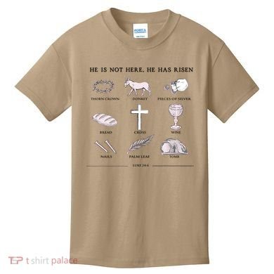 He Is Not Here He Has Risen Christian Jesus Easter Day Family Matching Kids T-Shirt