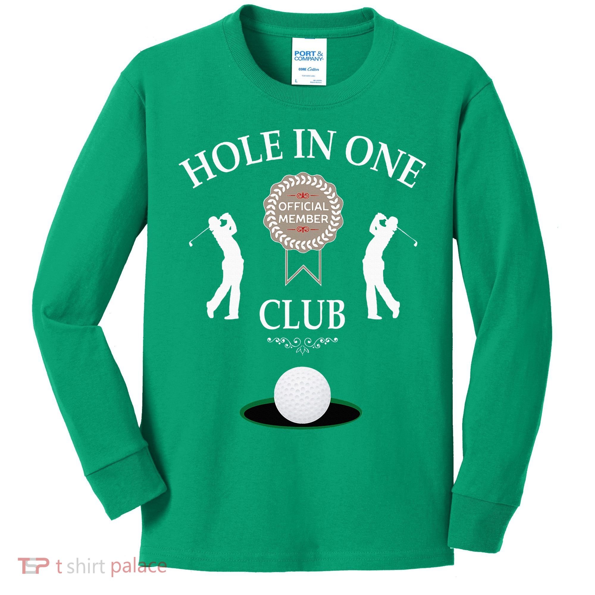 Hole In One Club Funny Golf Humor Kids Long Sleeve Shirt