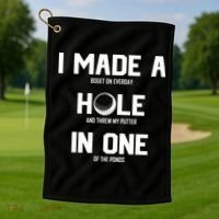 Hole In One Golf Gag Golf Towel thumb 1