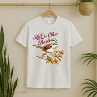 Hell Is Other People Retro Vintage Bird Flowers T-Shirt thumb 2