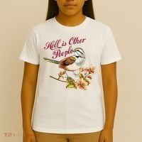 Hell Is Other People Retro Vintage Bird Flowers T-Shirt thumb 4