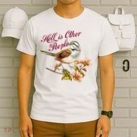 Hell Is Other People Retro Vintage Bird Flowers T-Shirt thumb 6