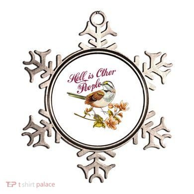 Hell Is Other People Retro Vintage Bird Flowers Ornament