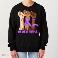 Hand In October Purple Dv Domestic Violence Awareness Month Women's Sweatshirt thumb 0