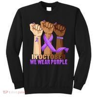 Hand In October Purple Dv Domestic Violence Awareness Month Sweatshirt thumb 0