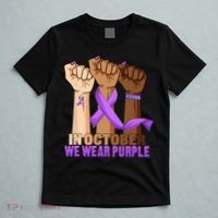 Hand In October Purple Dv Domestic Violence Awareness Month T-Shirt thumb 5
