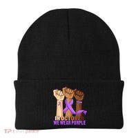 Hand In October Purple Dv Domestic Violence Awareness Month Beanie thumb 0