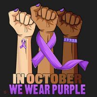Hand In October Purple Dv Domestic Violence Awareness Month Tumbler thumb 3