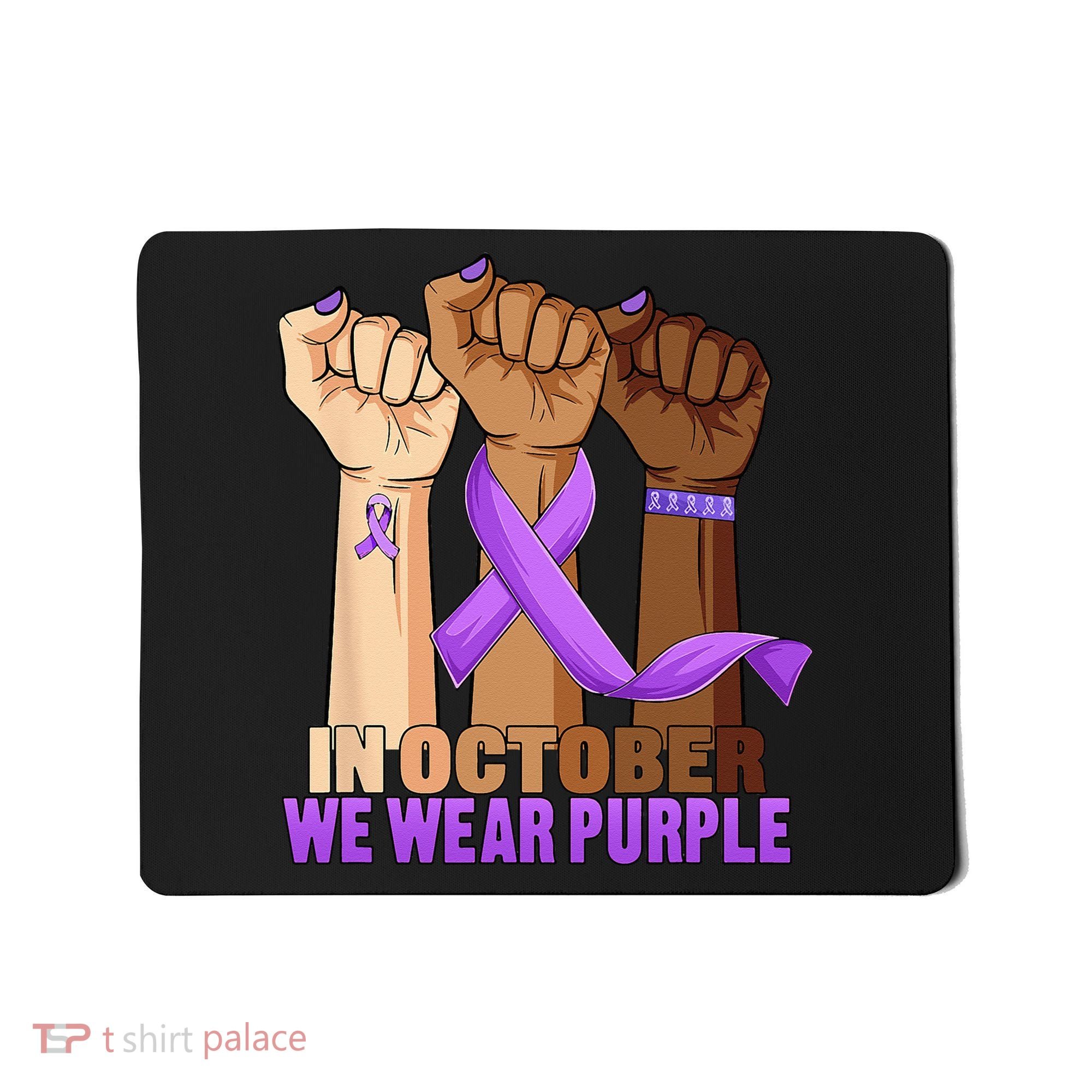 Hand In October Purple Dv Domestic Violence Awareness Month Mousepad