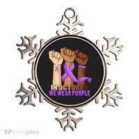 Hand In October Purple Dv Domestic Violence Awareness Month Ornament thumb 0