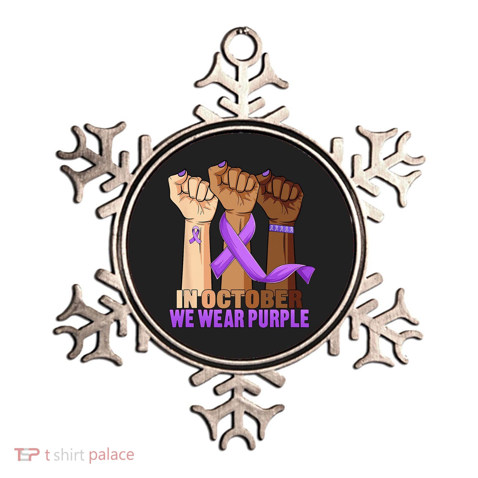 Hand In October Purple Dv Domestic Violence Awareness Month Ornament