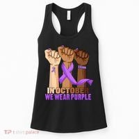 Hand In October Purple Dv Domestic Violence Awareness Month Women's Tank Top thumb 0