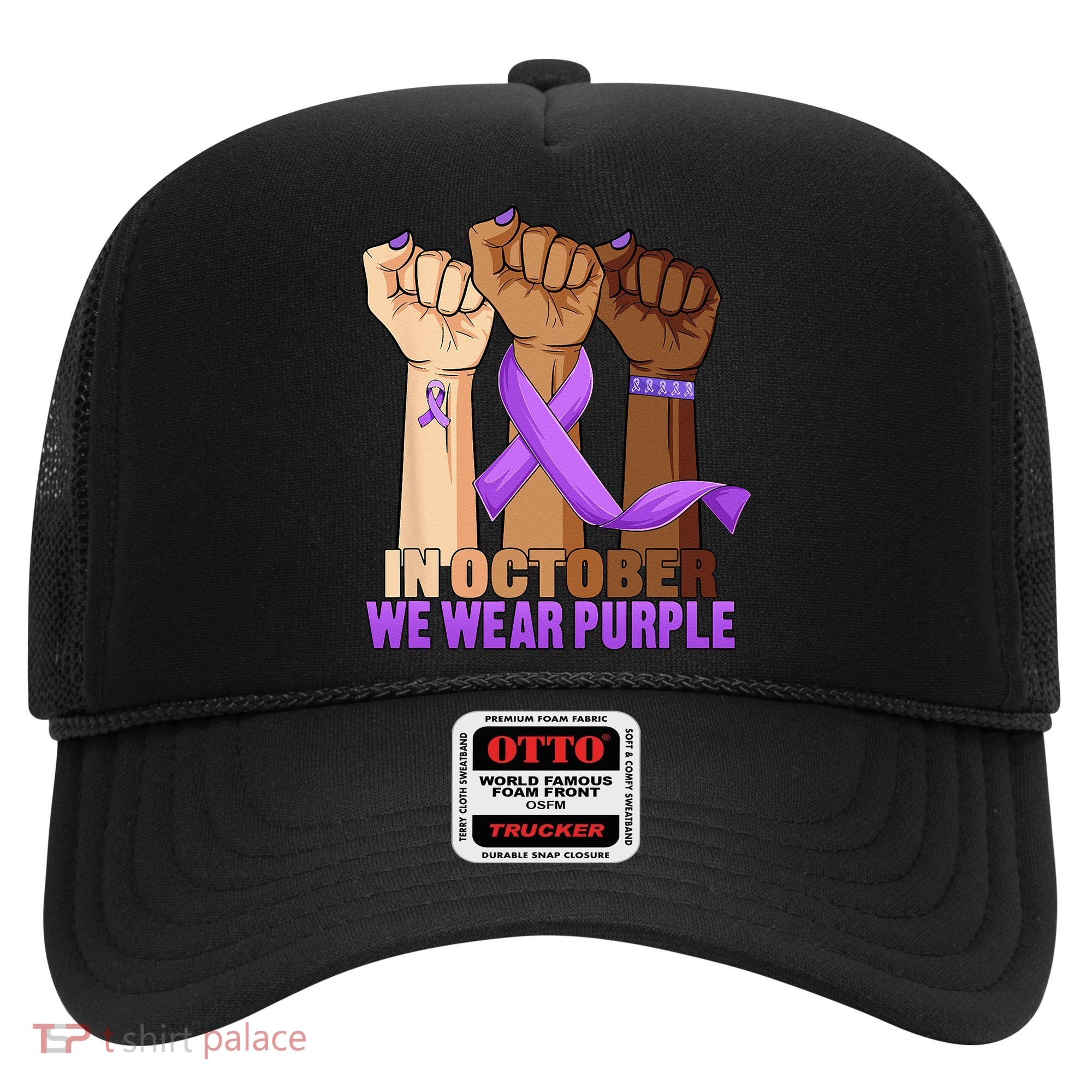 Hand In October Purple Dv Domestic Violence Awareness Month Hat