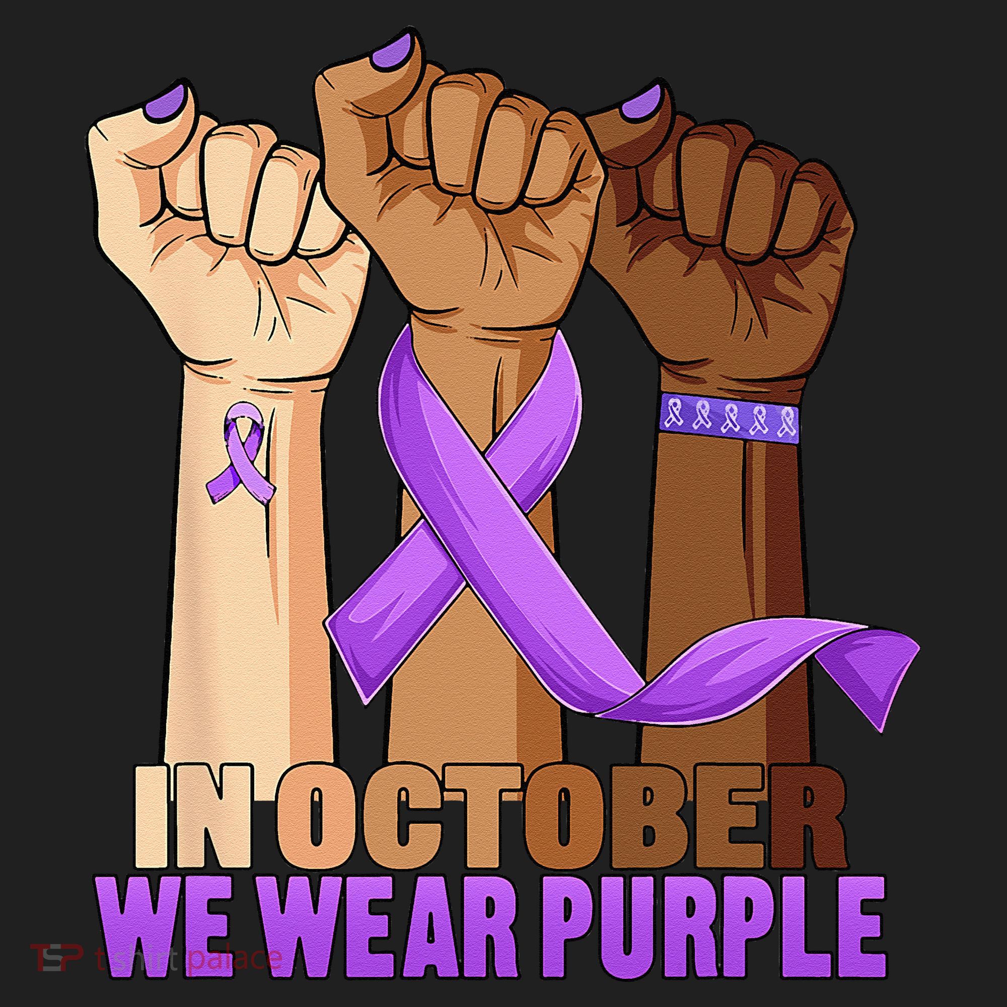 Hand In October Purple Dv Domestic Violence Awareness Month Hat