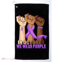 Hand In October Purple Dv Domestic Violence Awareness Month Golf Towel thumb 0