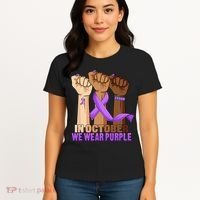 Hand In October Purple Dv Domestic Violence Awareness Month Women's T-Shirt thumb 4