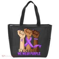 Hand In October Purple Dv Domestic Violence Awareness Month Tote Bag thumb 0