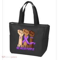 Hand In October Purple Dv Domestic Violence Awareness Month Tote Bag thumb 3