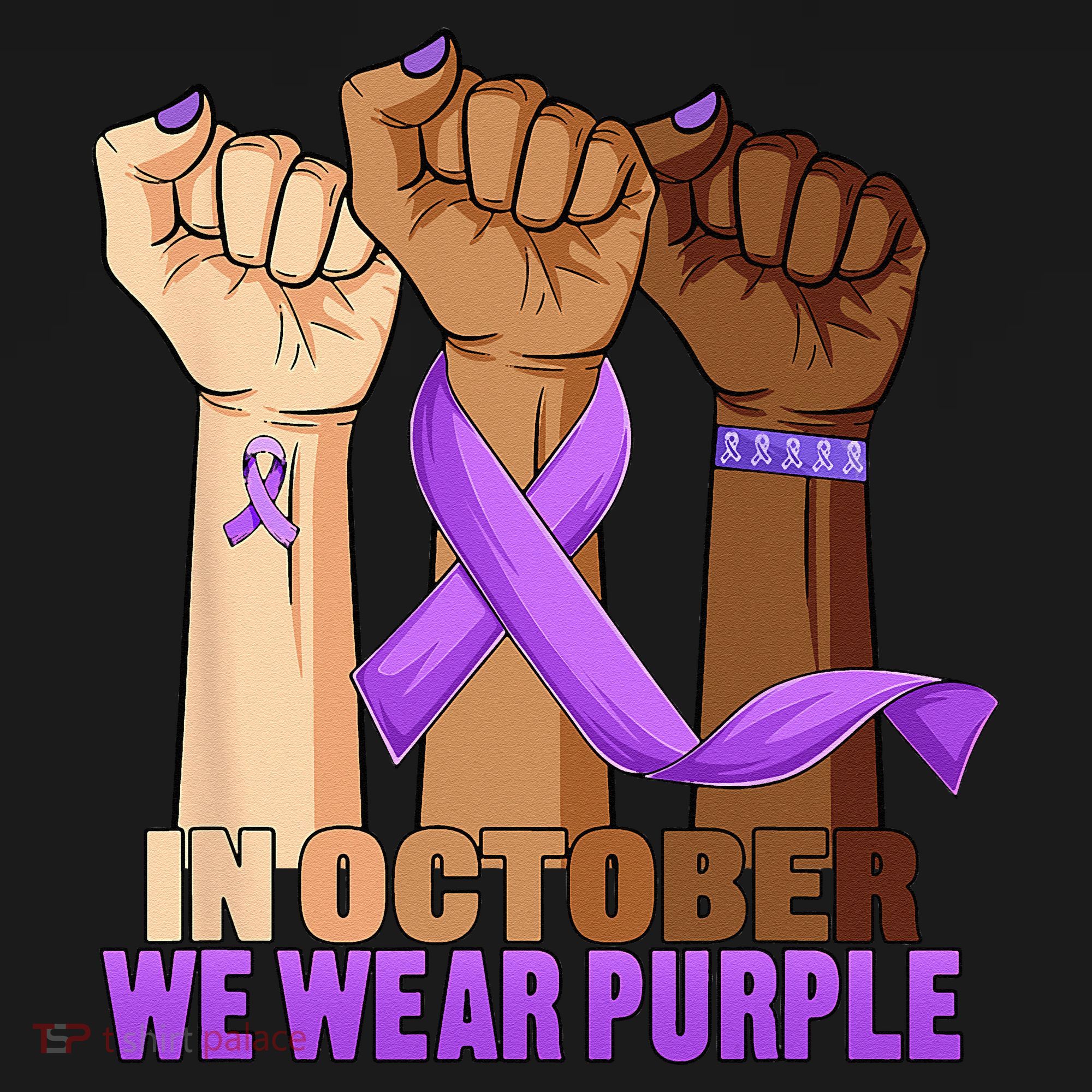 Hand In October Purple Dv Domestic Violence Awareness Month Tote Bag