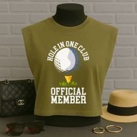 Hole In One Club Golf Club Golfer Hole In One Garment-Dyed Women's Muscle Tee thumb 3