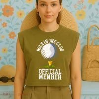 Hole In One Club Golf Club Golfer Hole In One Garment-Dyed Women's Muscle Tee thumb 4
