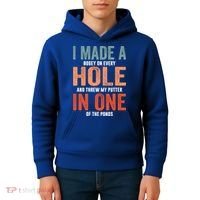 Hole In One Funny I Made A Bogey On Every Hole Golf Funny Gift Kids Hoodie thumb 4