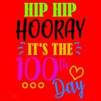 HIP HIP Hooray Its The 100th Day Of School  Santa Hat thumb 1