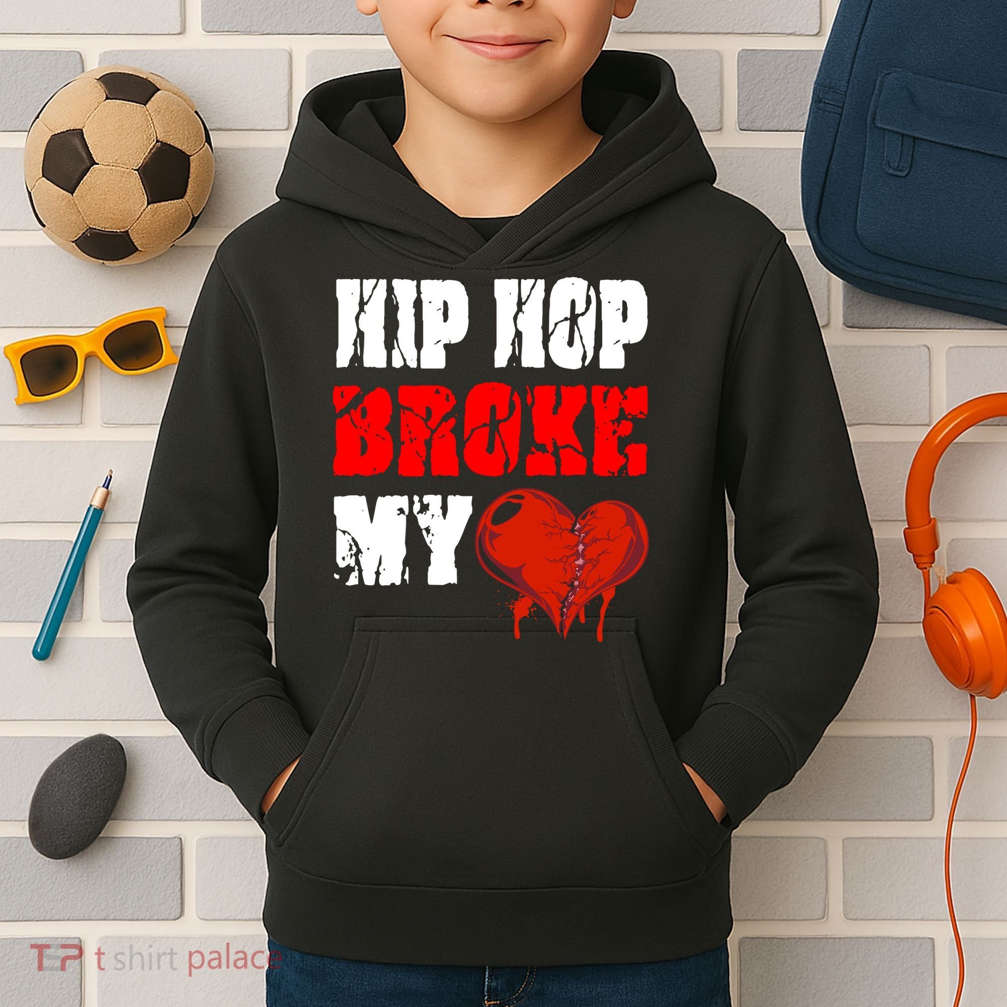 Hip Hop Broke My Heart Kids Hoodie