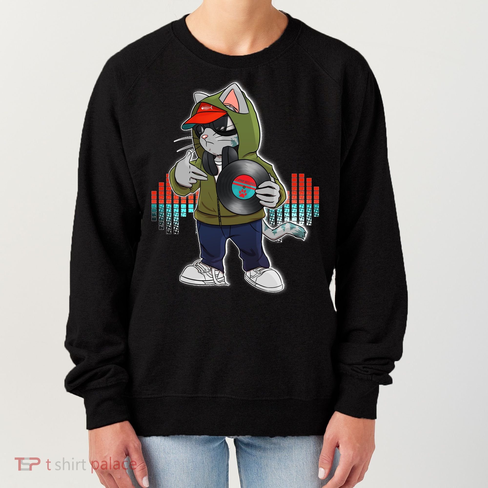Hip Hop DJ Cat Catnip Records Women's Sweatshirt