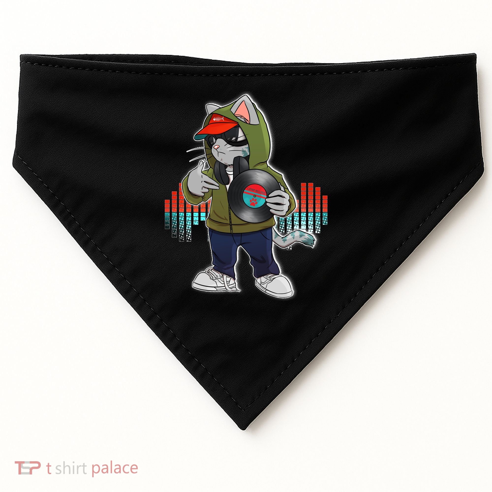 Hip Hop DJ Cat Catnip Records USA-Made Doggie Bandana