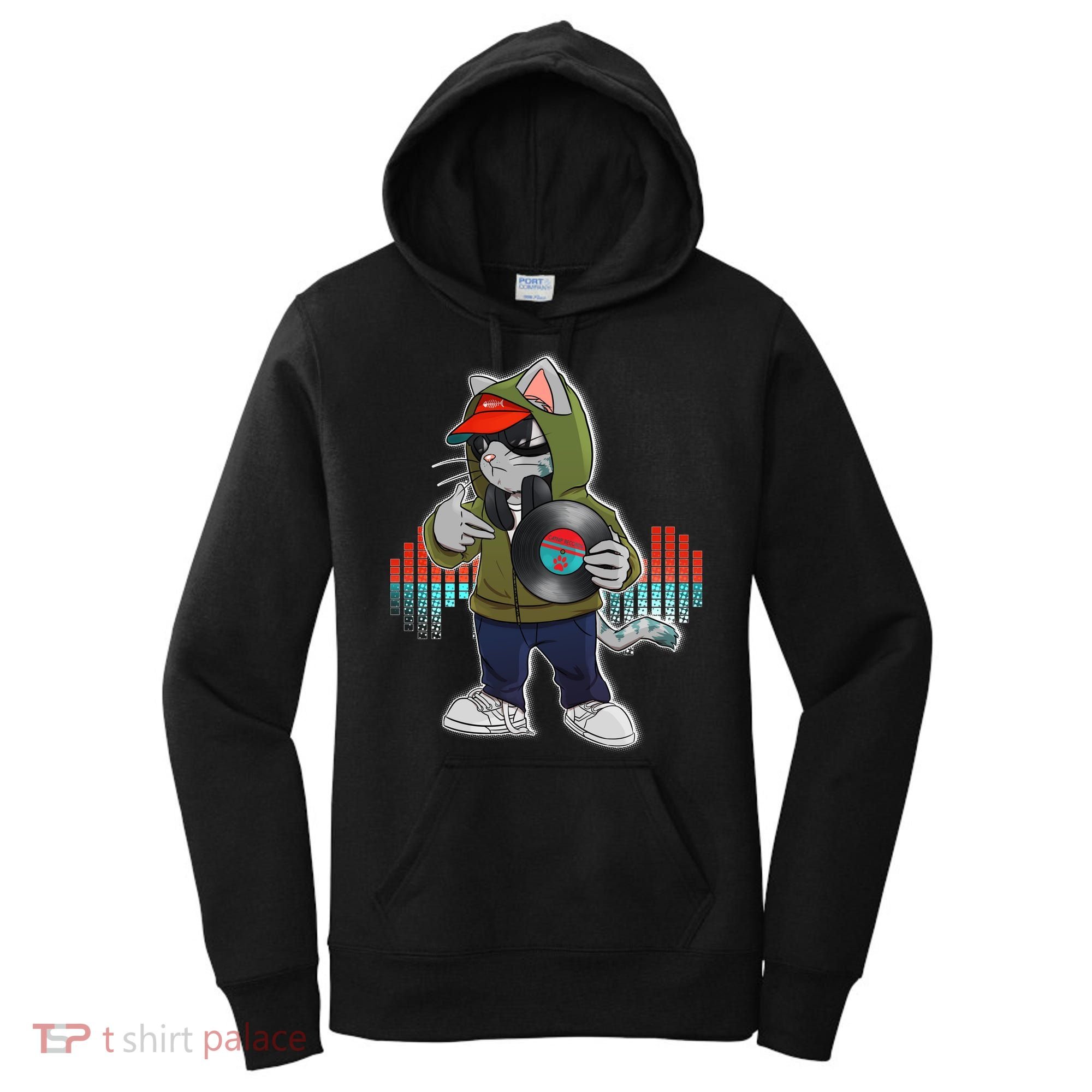 Hip Hop DJ Cat Catnip Records Women's Hoodie
