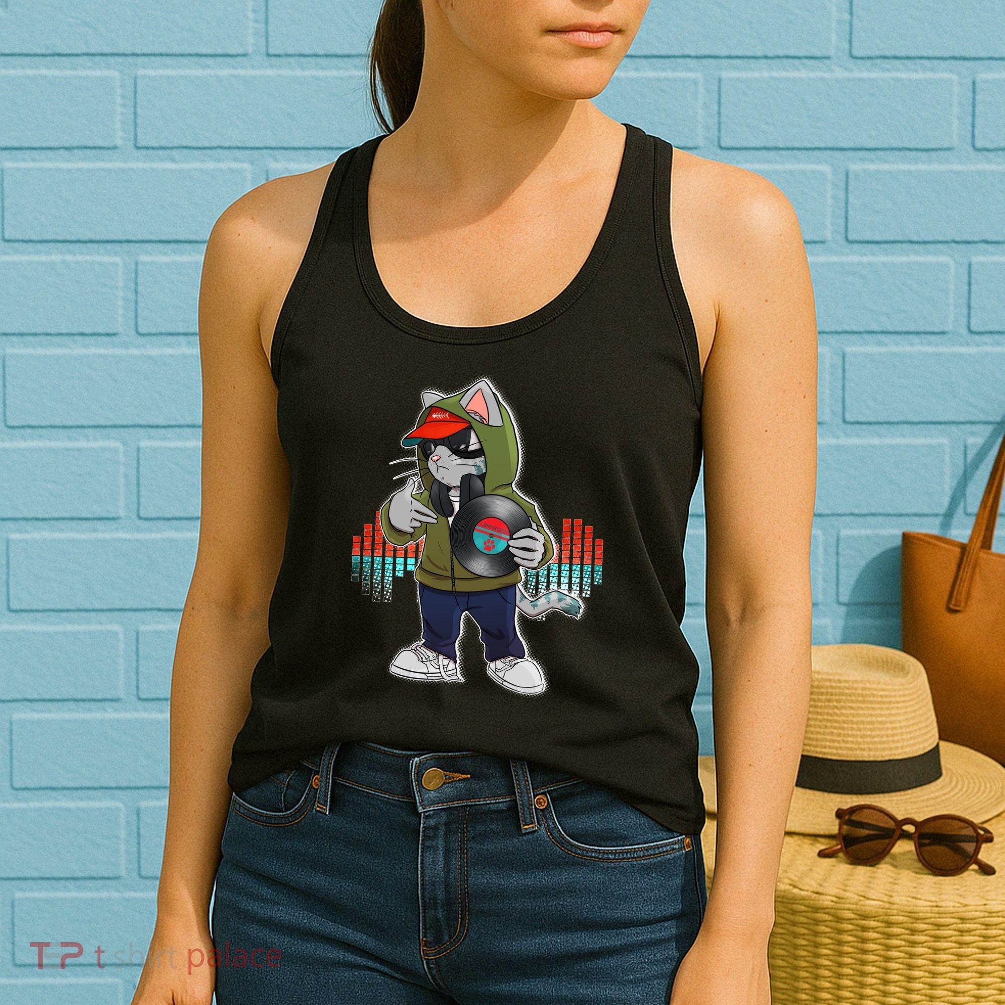 Hip Hop DJ Cat Catnip Records Women's Tank Top