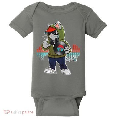 Hip Hop DJ Cat Catnip Records Baby Bodysuit