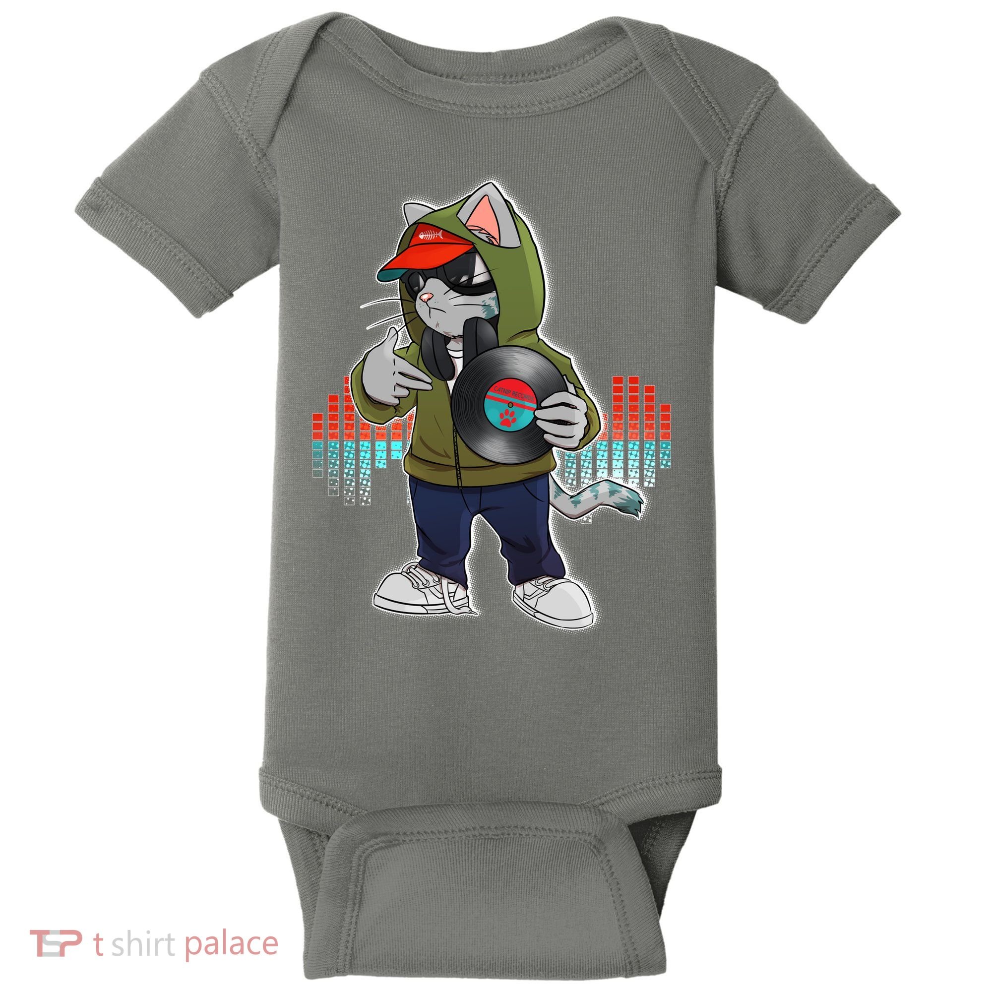 Hip Hop DJ Cat Catnip Records Baby Bodysuit