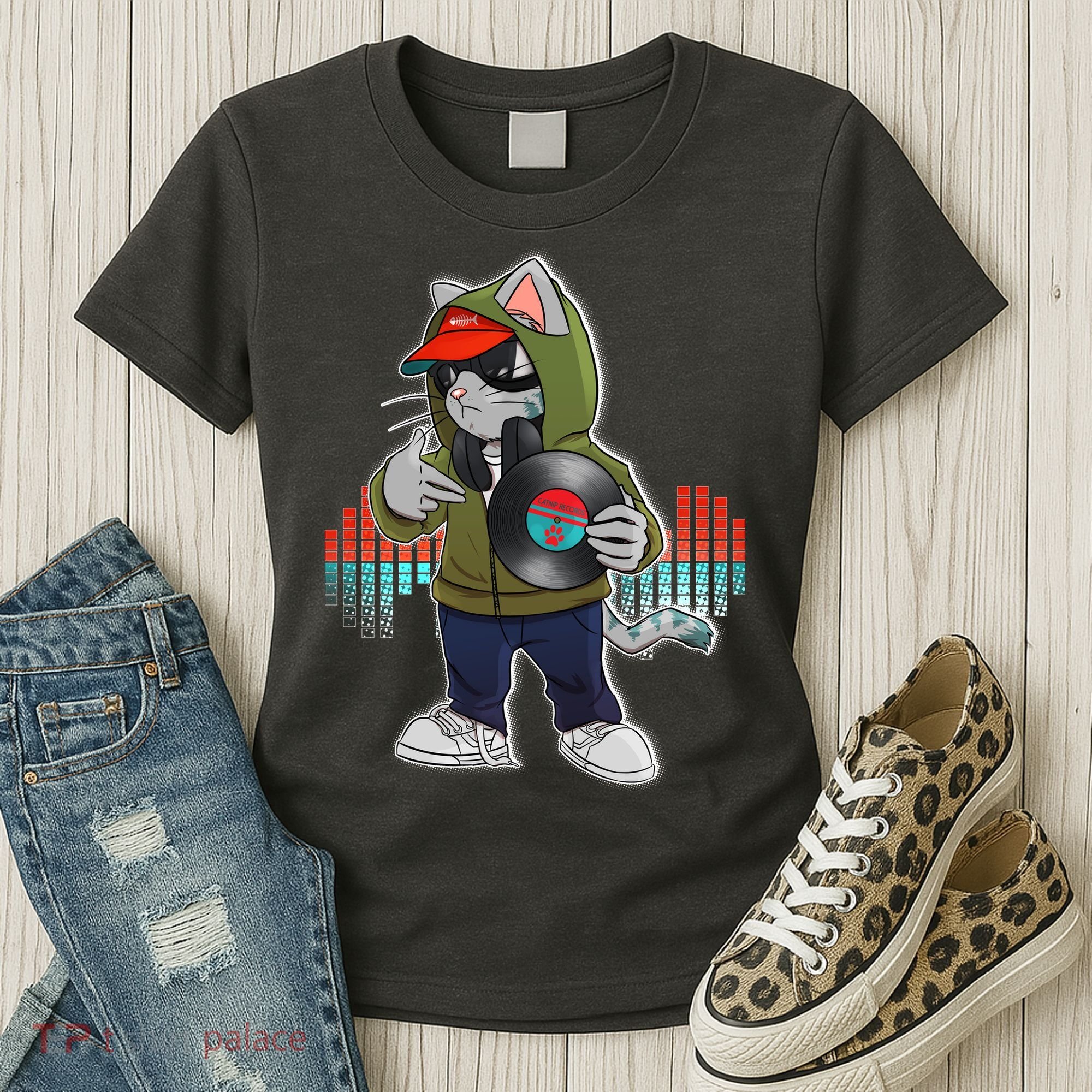Hip Hop DJ Cat Catnip Records Women's T-Shirt