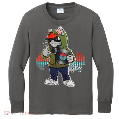 Hip Hop DJ Cat Catnip Records Kids Long Sleeve Shirt