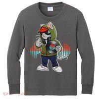 Hip Hop DJ Cat Catnip Records Kids Long Sleeve Shirt thumb 0