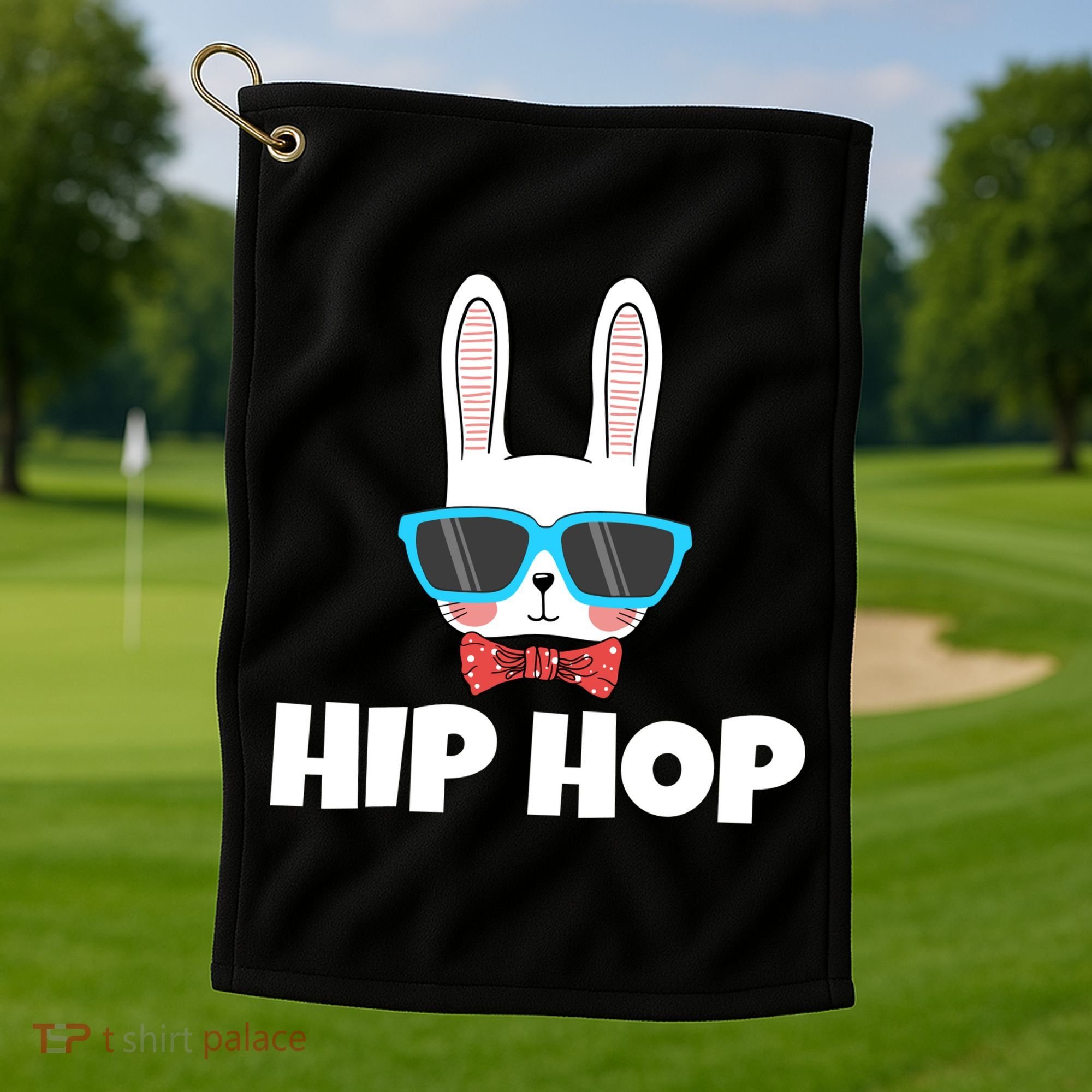 Hip Hop Easter Bunny Golf Towel